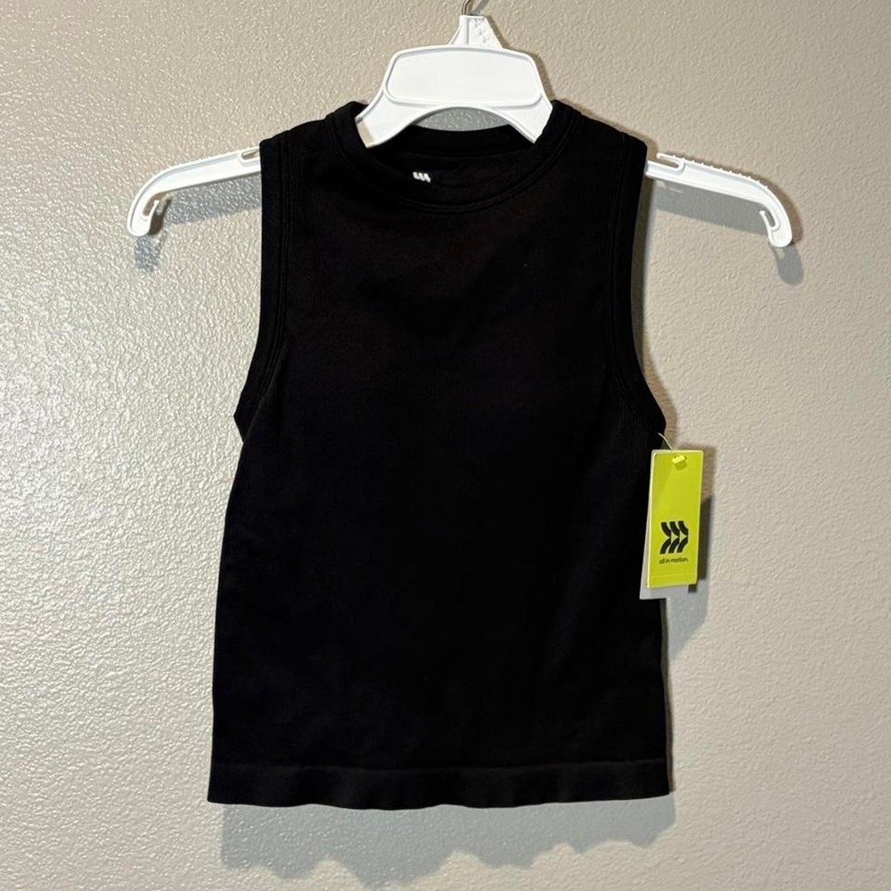 Black All In Motion ribbed tank top with built in bra